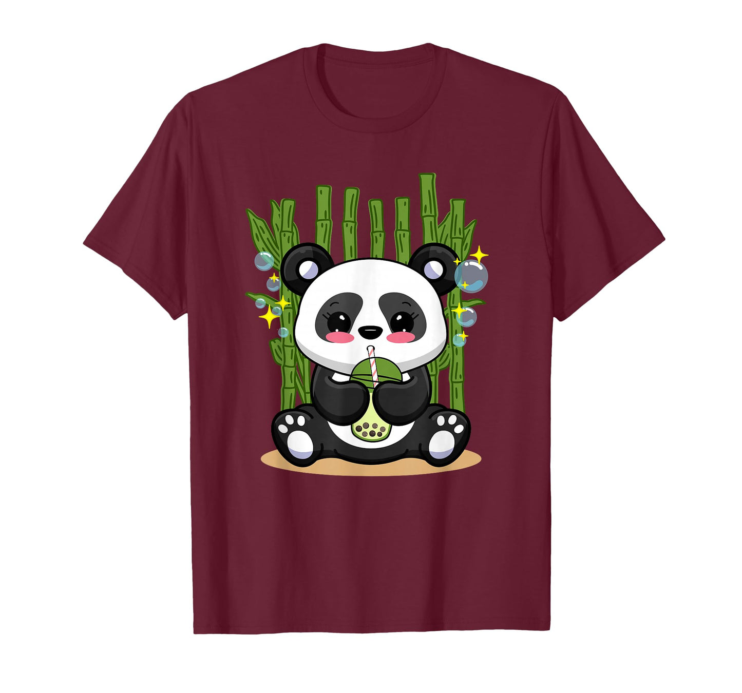 Kawaii Panda Bubble Tea Japanese Anime Boys Girls Kids T-Shirt