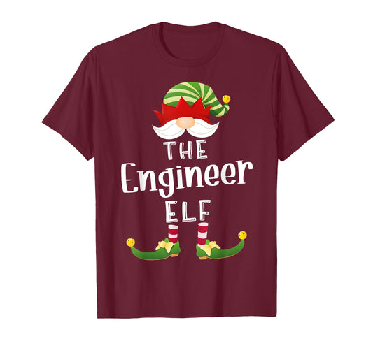 Engineer Elf Group Christmas Funny Pajama Party T-Shirt