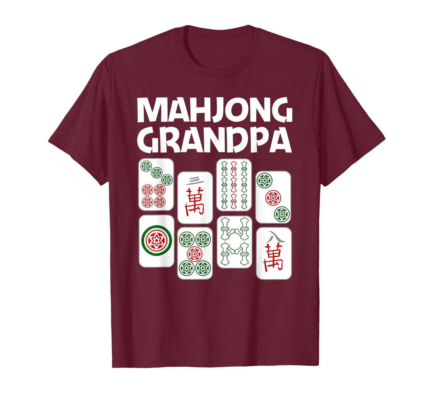 Funny Mahjong Gift Grandpa Dad Men Tile Game Lover Players T-Shirt