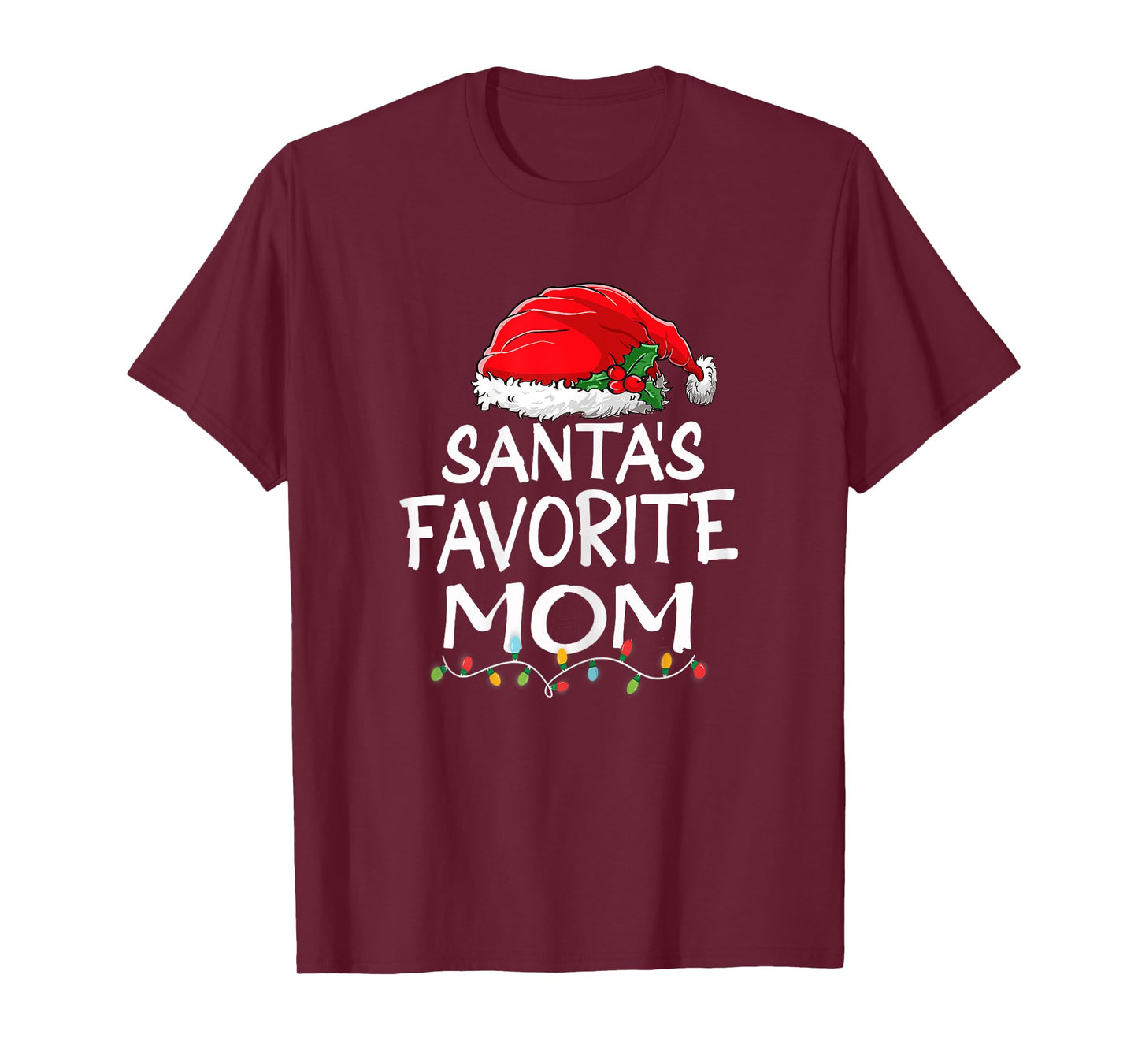 Santa's Favorite Mom Christmas Santa Claus tree lights Mommy T-Shirt