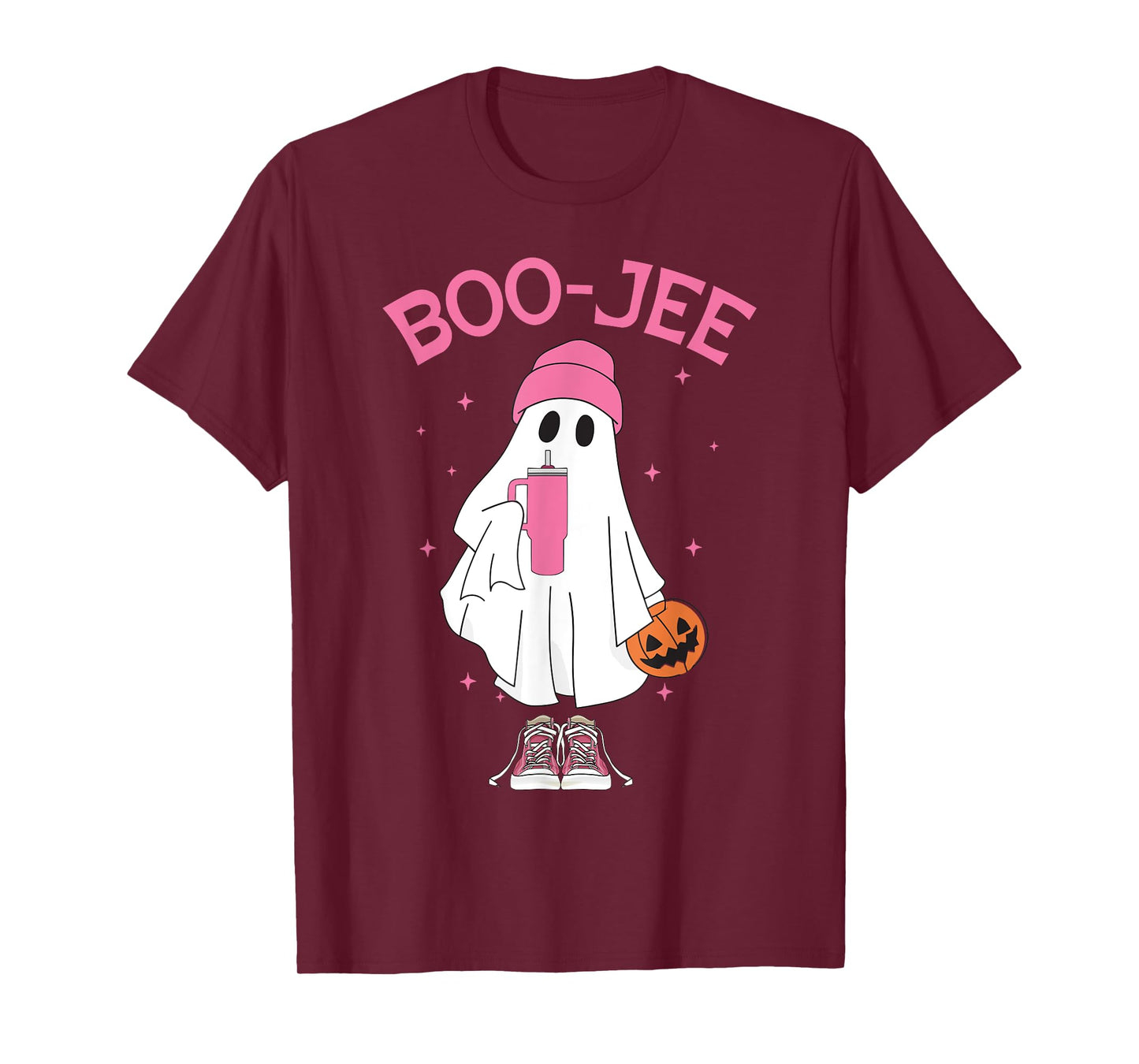 Boo-Jee Spooky Season Ghost Pink Halloween Pumpkin Boujee T-Shirt