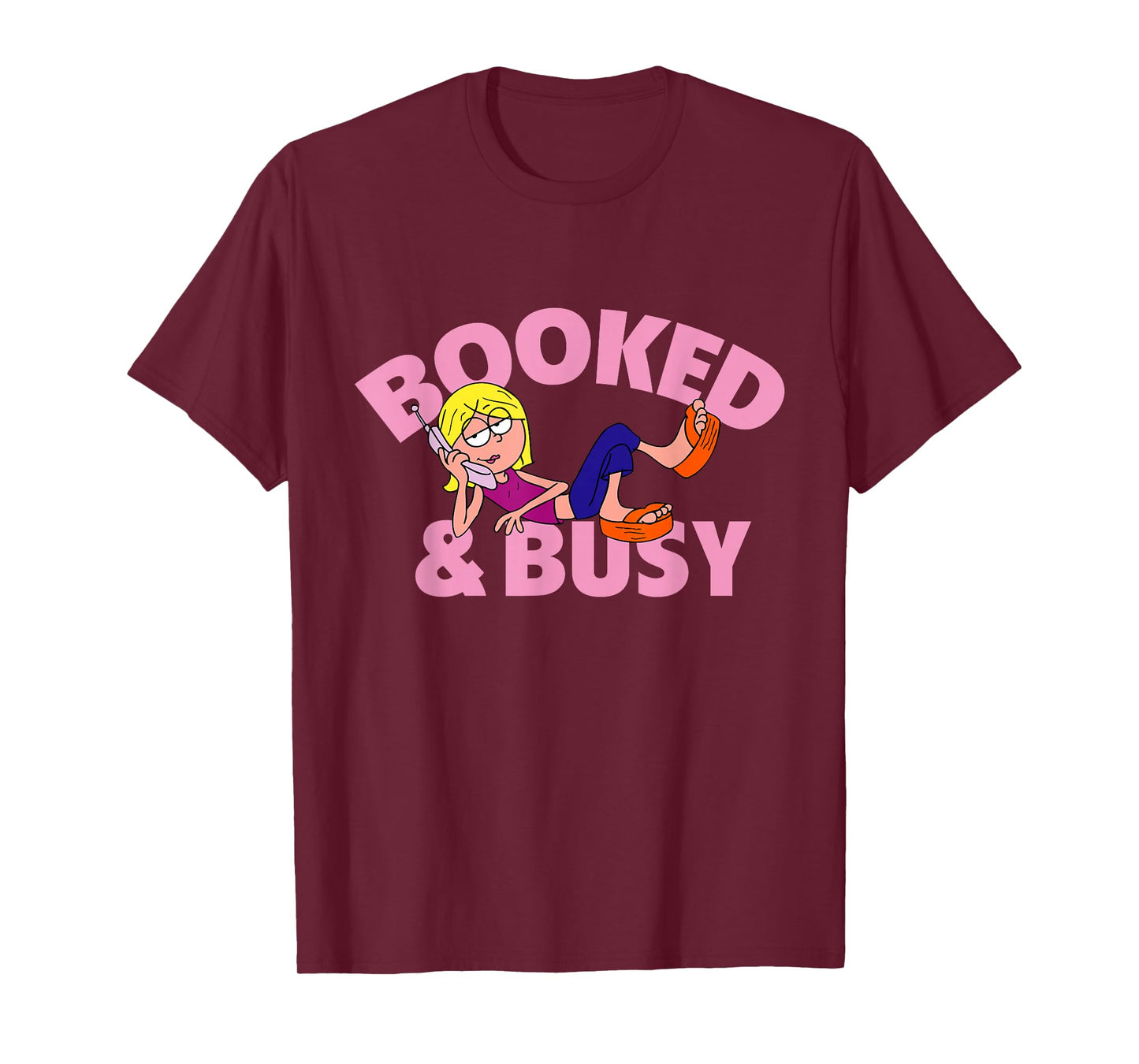 Disney Channel Lizzie McGuire Animated Lizzie Booked & Busy T-Shirt Small
