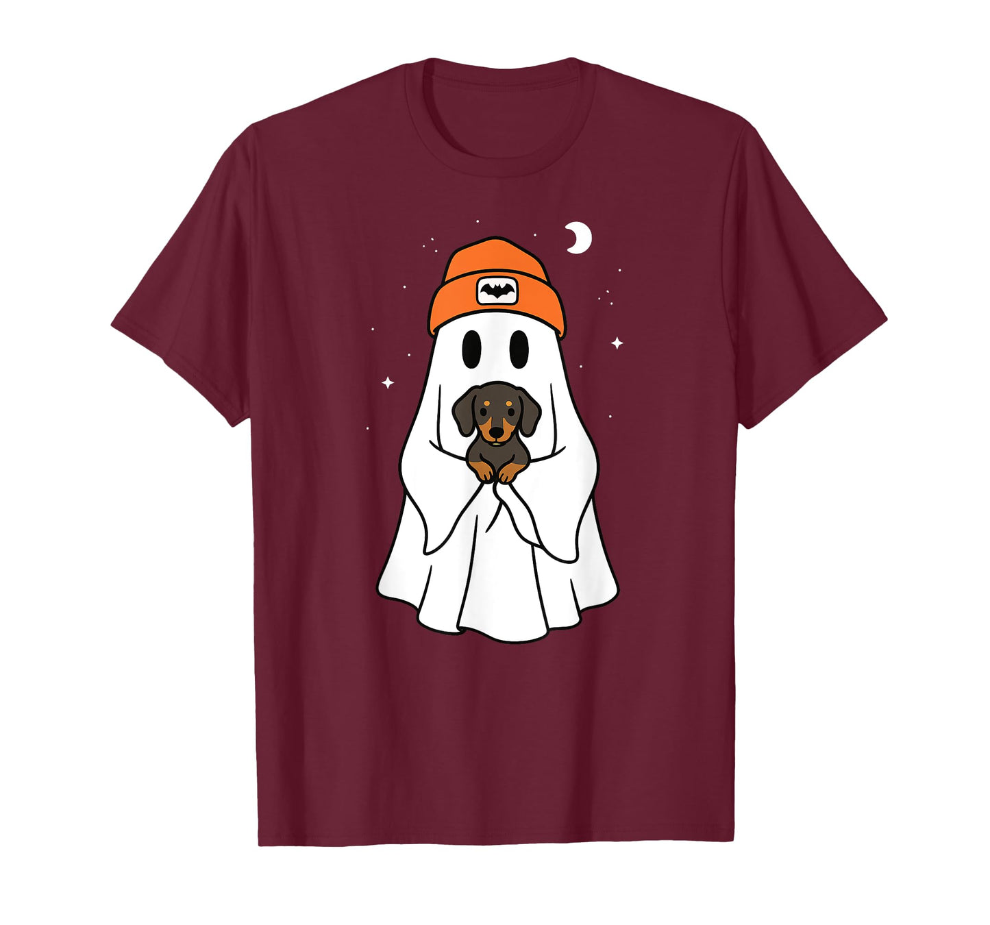 Ghost Dachshund Doxie Animal Lover Halloween Beenie Hat T-Shirt