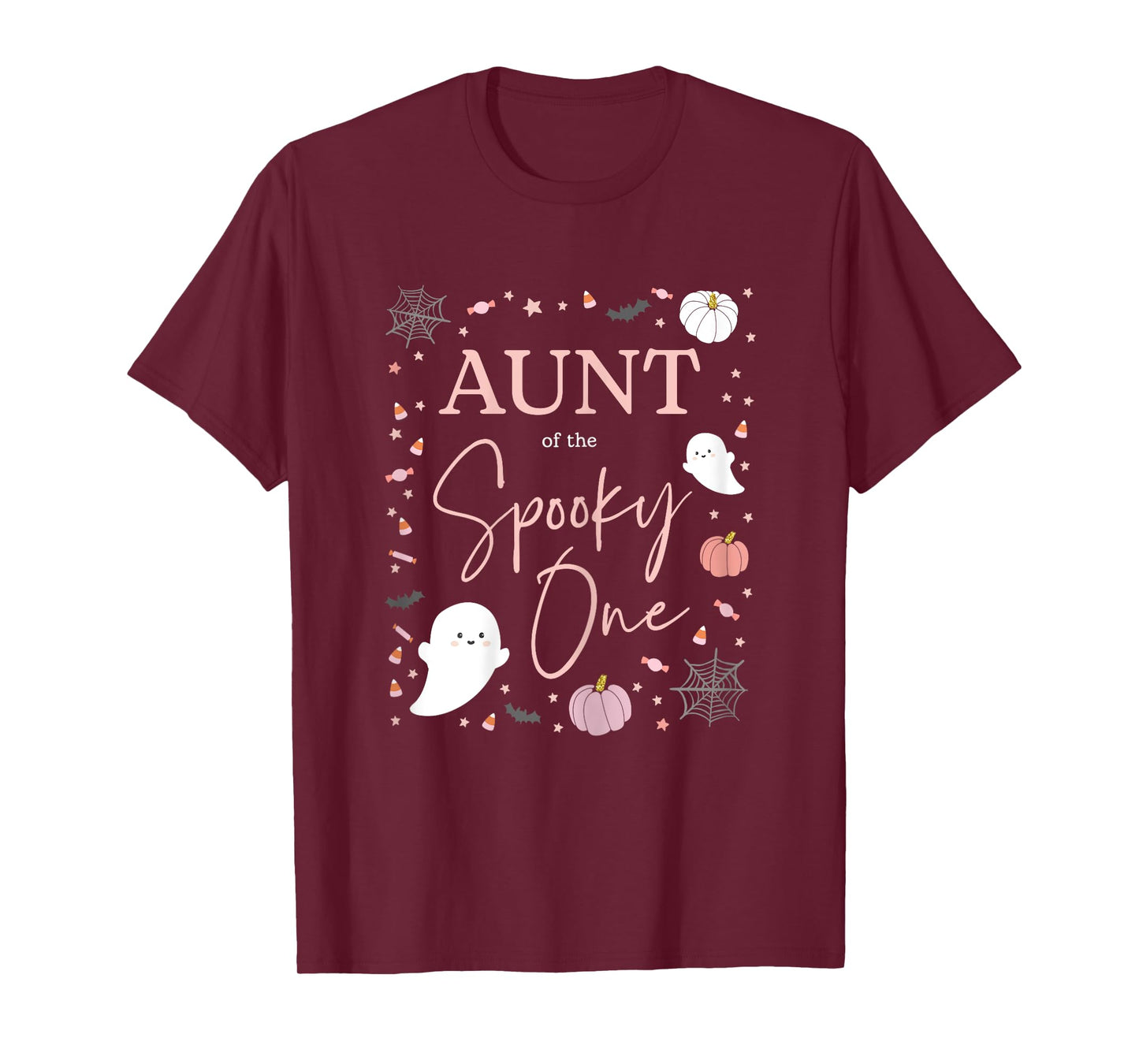 Aunt of the Spooky One Girl First Birthday Pink Halloween T-Shirt