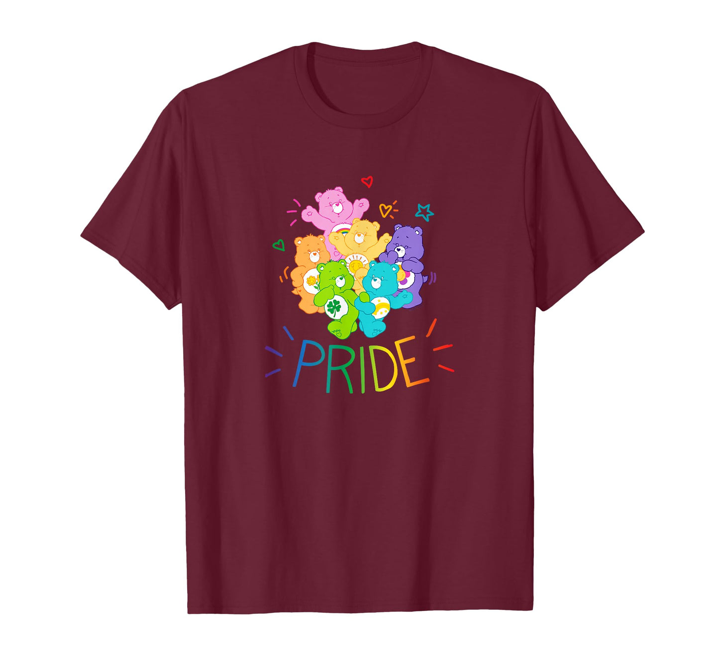 Care Bears Rainbow Pride and Doodles Cute Retro Cartoon T-Shirt