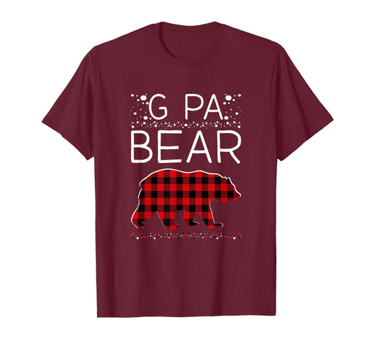 G Pa Bear Christmas Pajamas Matching Family Plaid Men T-Shirt