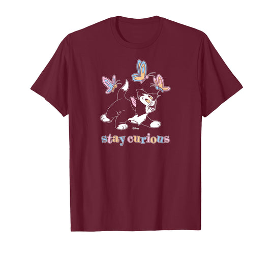 Figaro - Pinocchio Cat Stay Curious Butterflies T-Shirt