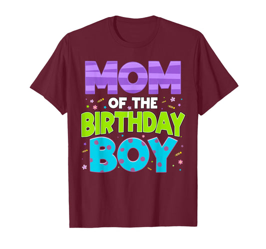 Mom of The Birthday Boy Funny Monster Birthday Boy Family T-Shirt