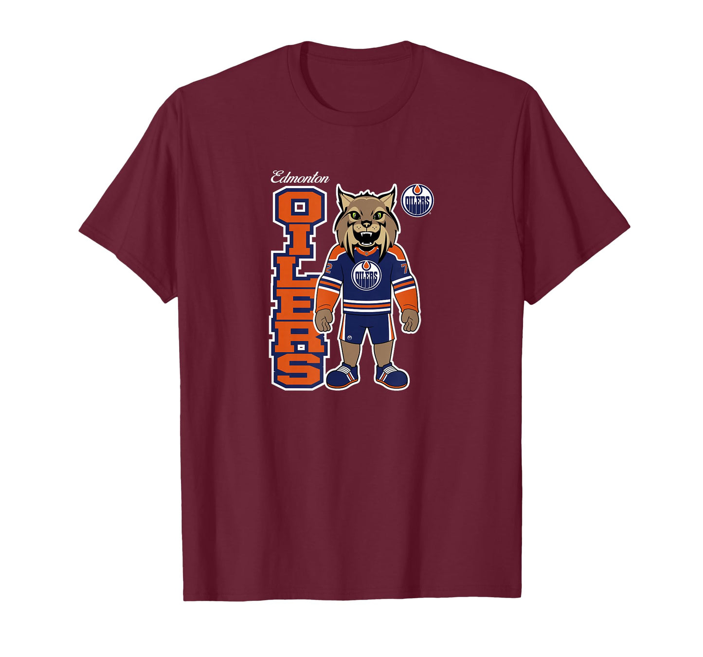 Edmonton Oilers Hunter The Lynx NHL Officially Licensed T-Shirt
