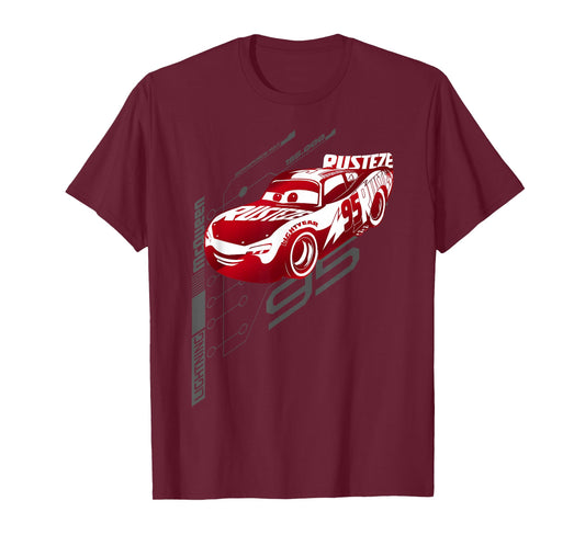 Disney Pixar Cars Lightning McQueen Neon Schematics Logo T-Shirt