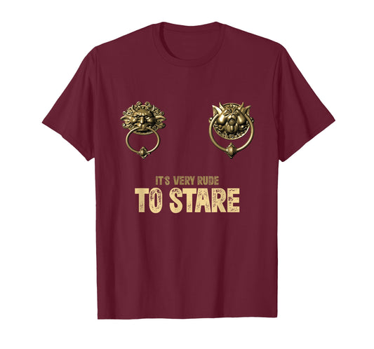 It's Very Rude to Stare Labyrinth Door Knocker T-Shirt