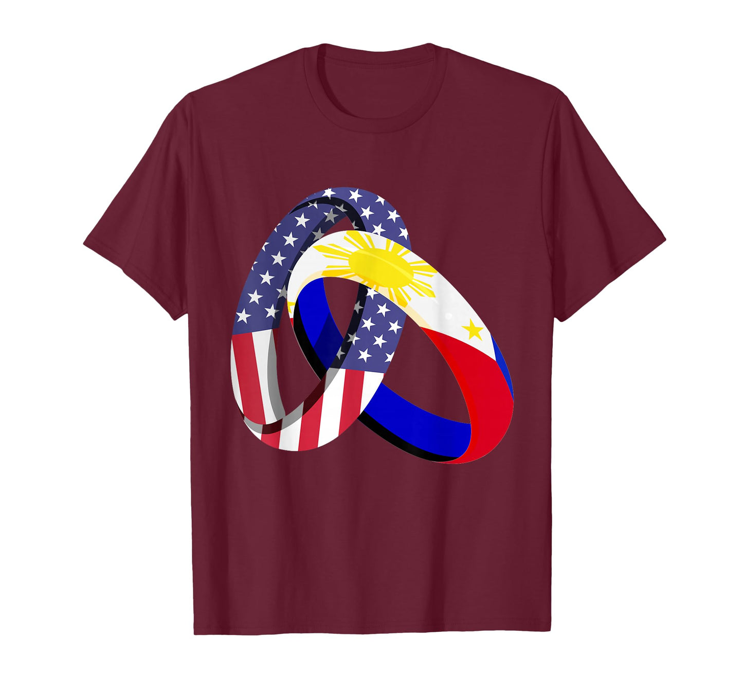 Philippines American Ring Heritage Month Filipino Flag T-Shirt