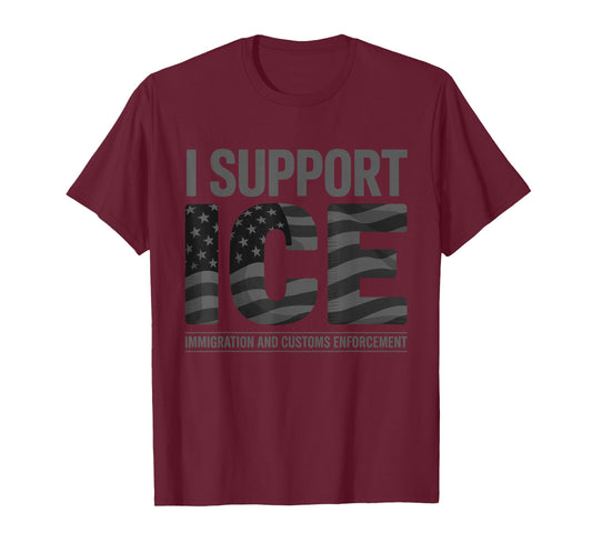 I Support ICE, Immigration Officers American Flag Vintage T-Shirt