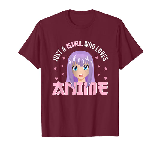 Woman Girl Anime - Just A Girl Who Loves Anime T-Shirt