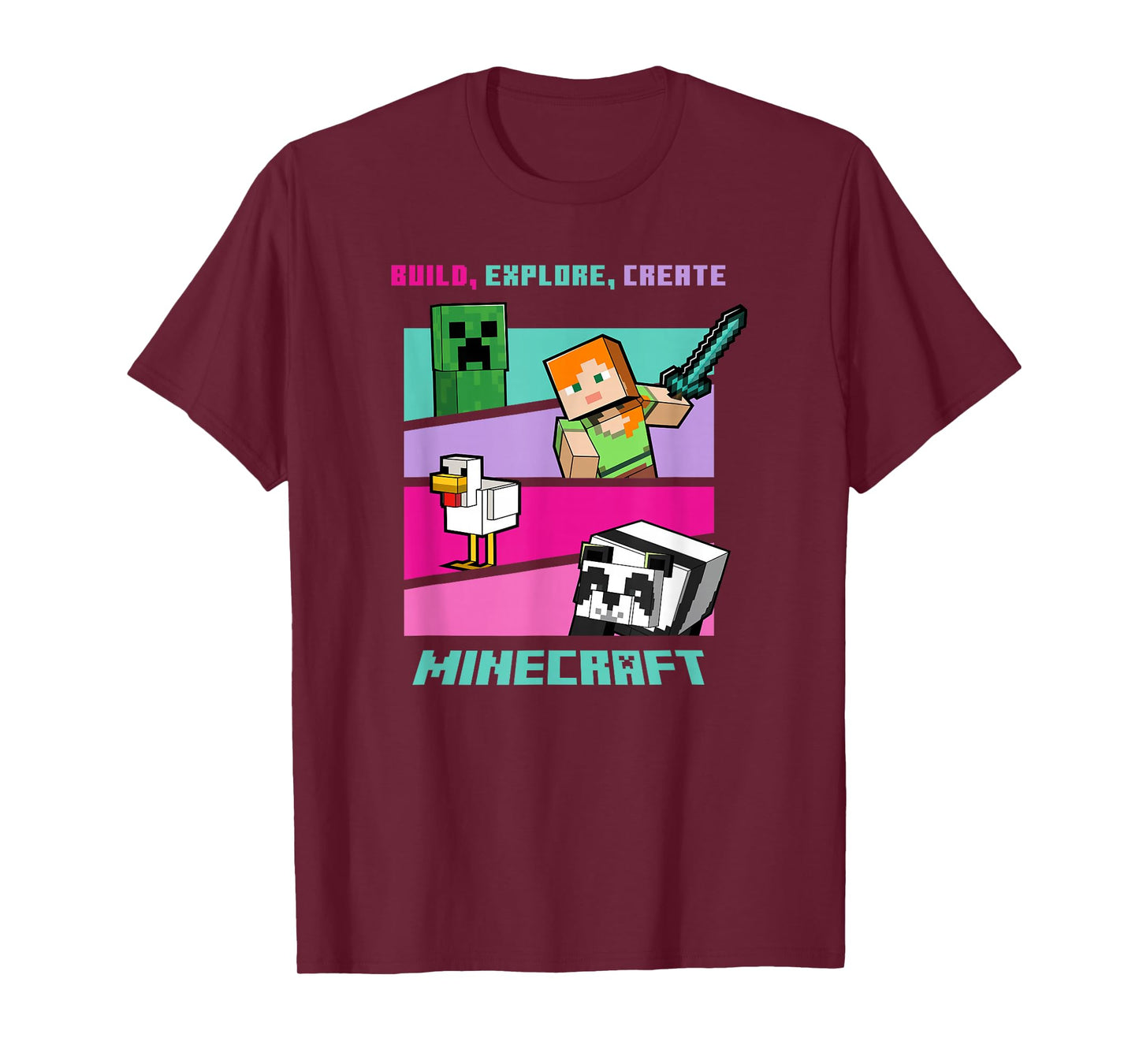 Minecraft Build Explore Create Group Poster T-Shirt