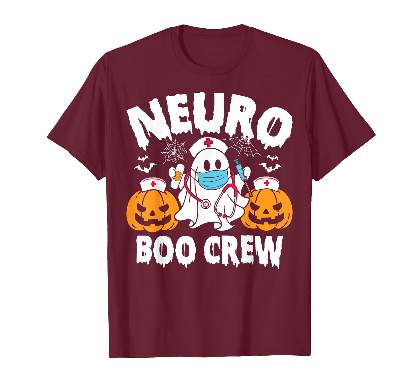 Neuro Nurse Boo Crew Retro Halloween Neurology Nurse T-Shirt