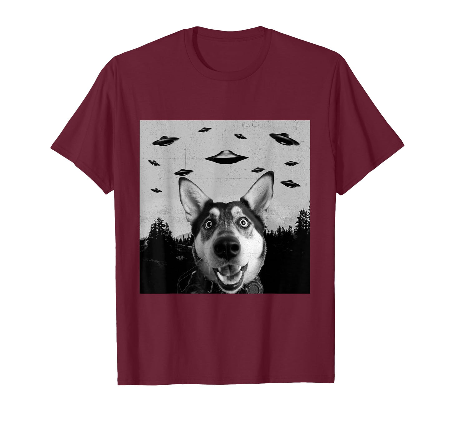 Alien UFO Funny Shepsky Dog Lover Men Women Kids T-Shirt
