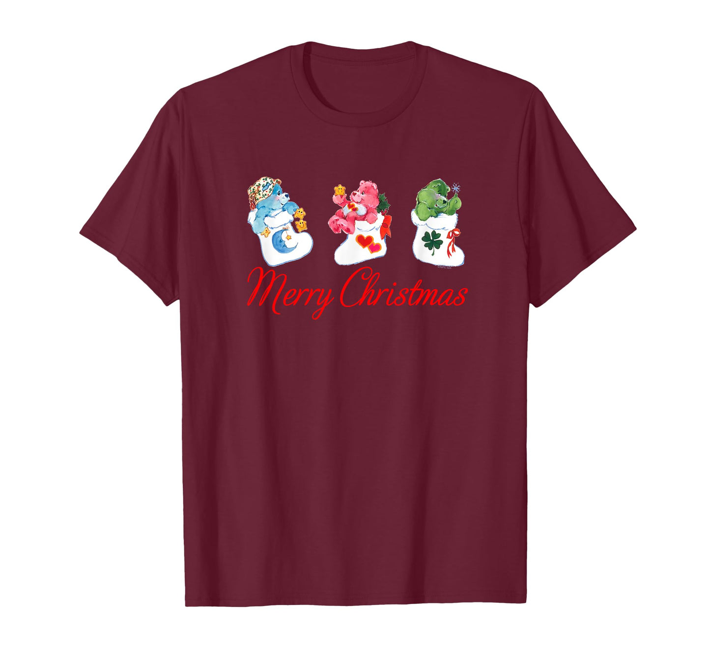 Care Bears Merry Christmas Stockings Retro Cartoon T-Shirt