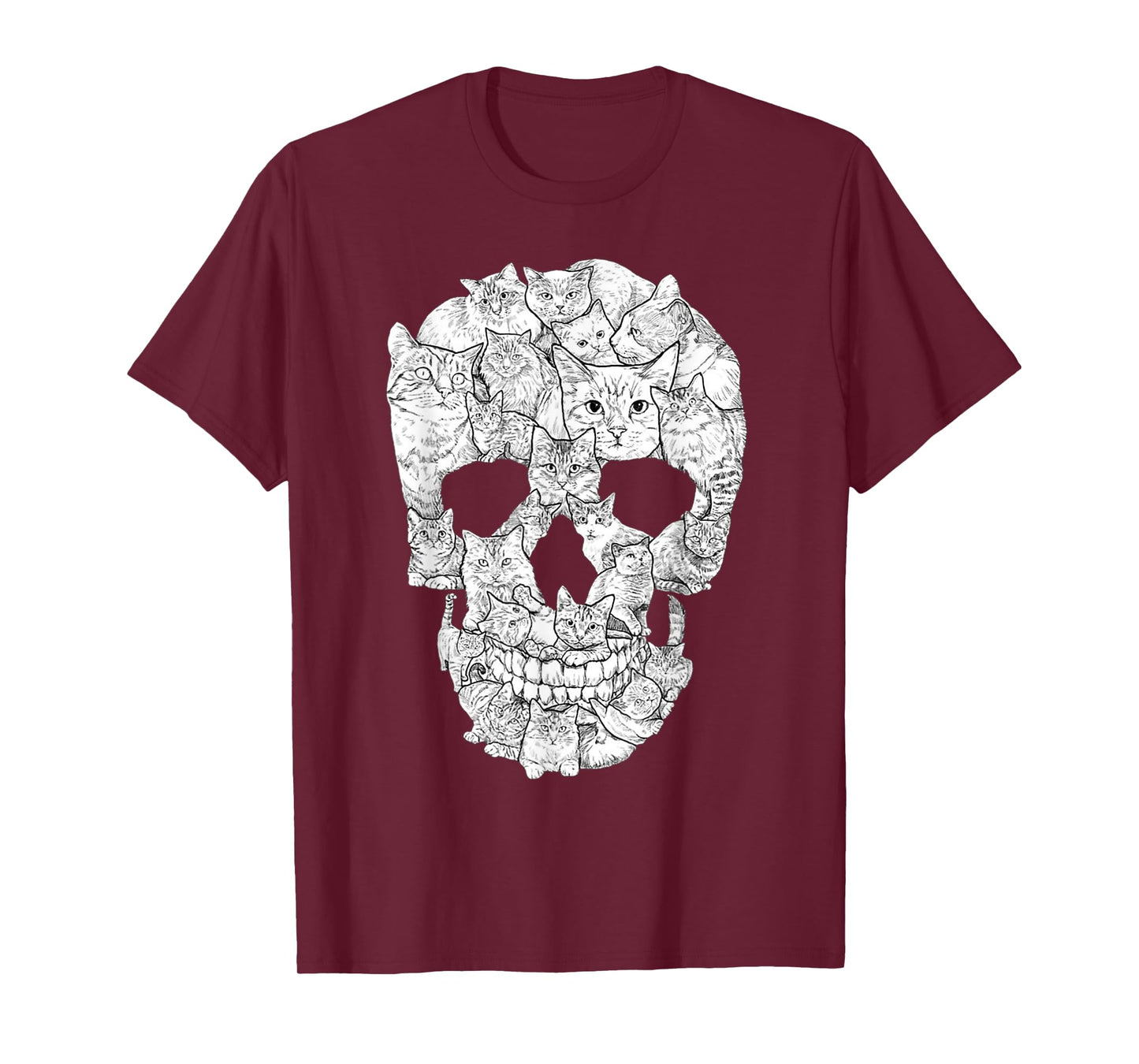 Cat Skull T-Shirt - Kitty Skeleton Halloween Costume Idea T-Shirt for Men Women Kids