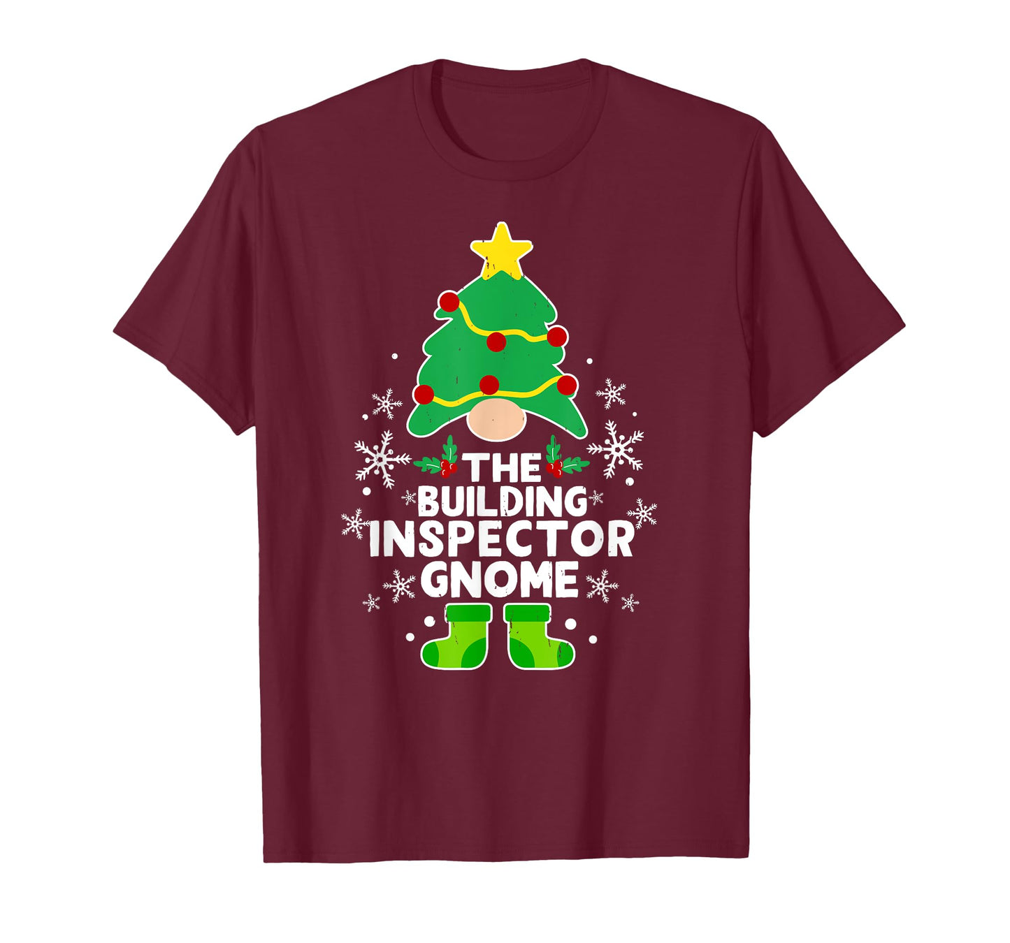 Building Inspector Gnome Xmas Family Holiday Christmas T-Shirt