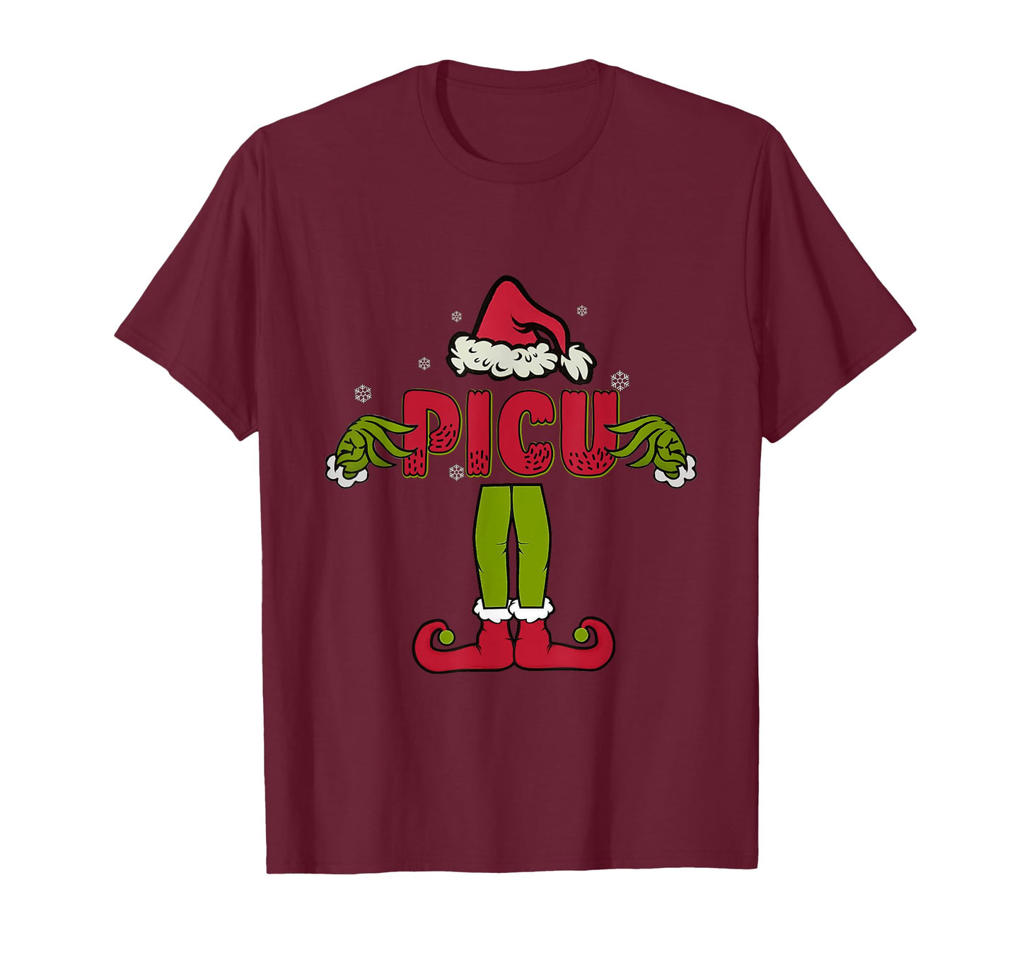 Funny Pediatric Intensive Care Unit Christmas Matching Scrub T-Shirt