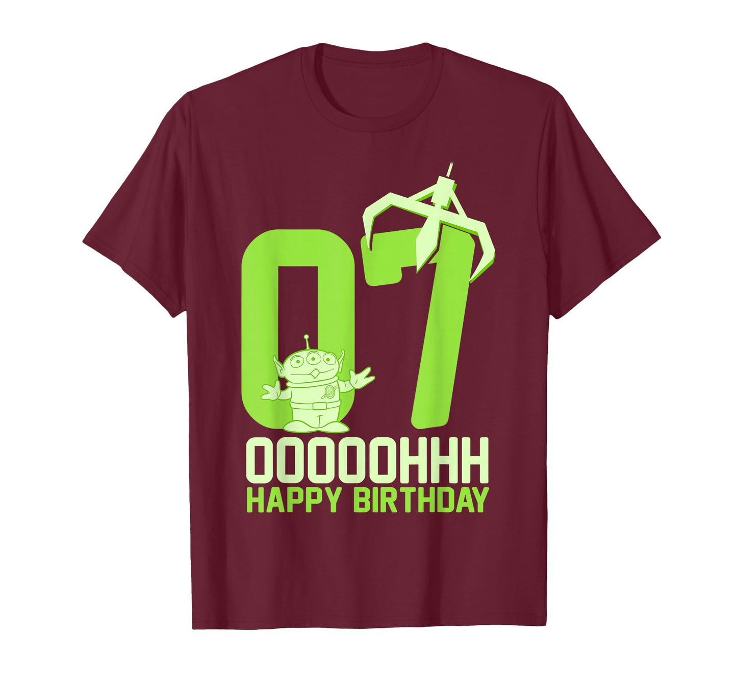 Disney Pixar Toy Story Alien OOOOH Happy 7th Birthday T-Shirt