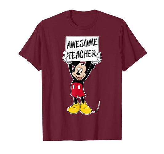 Disney Mickey and Friends Awesome Teacher Vintage Sign T-Shirt