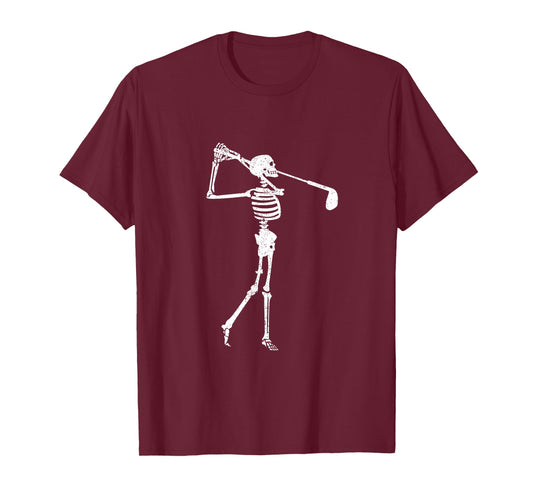 Skeleton Golf Player Funny Halloween Golfing Sports Golfer T-Shirt