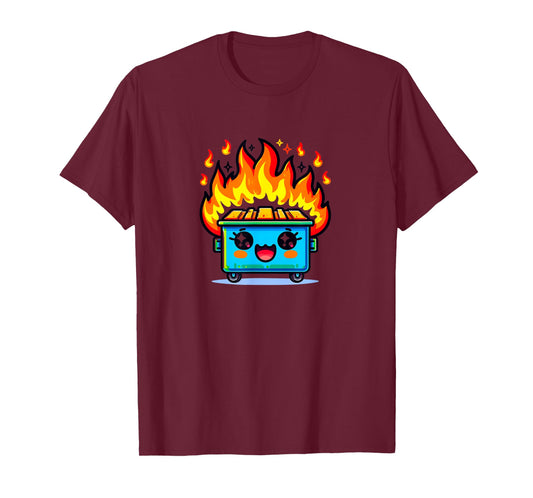 Cute Dumpster Fire Kawaii Kids Boys Girls T-Shirt