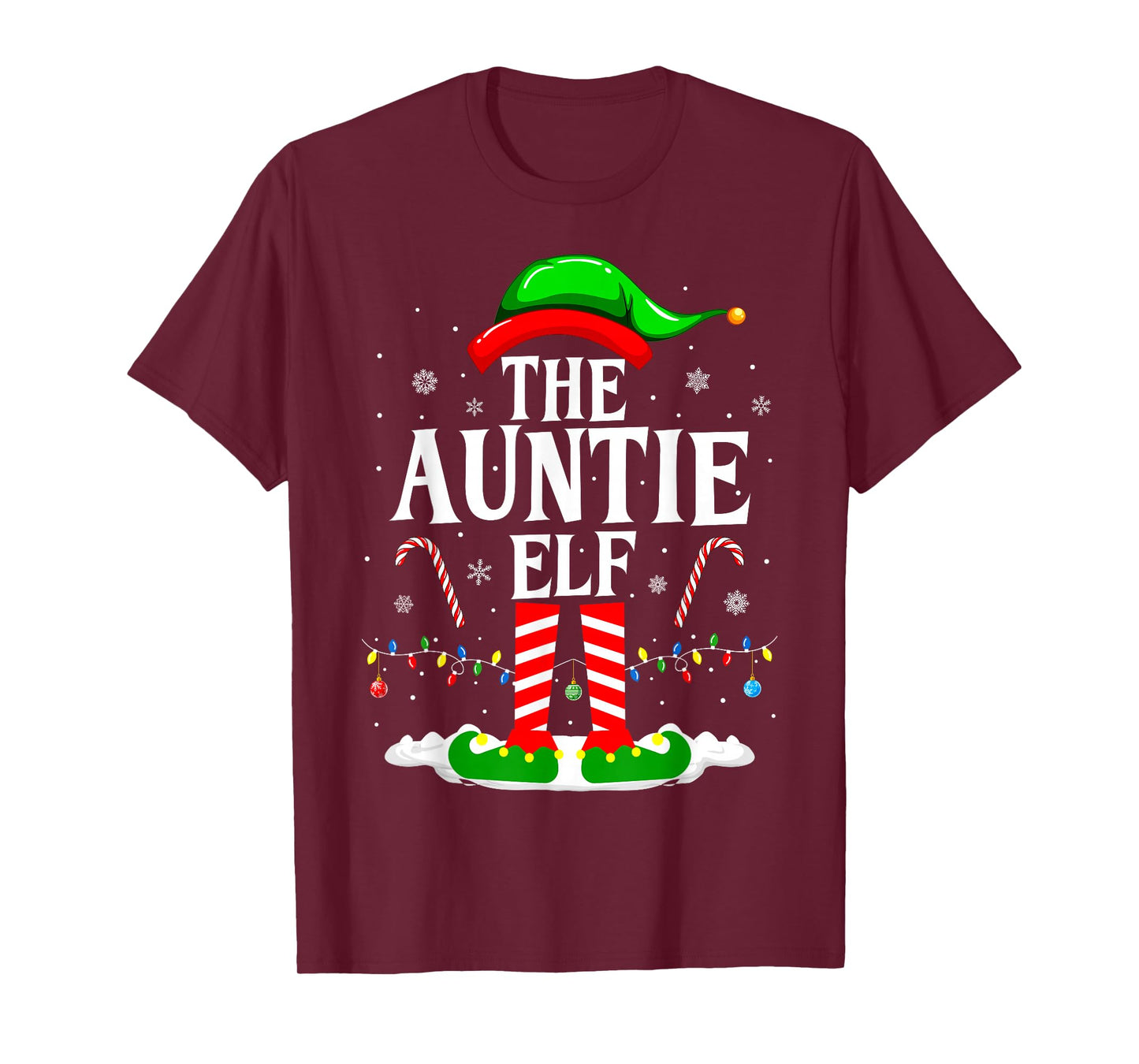 The Auntie Elf Funny Xmas Elf Matching Family Christmas T-Shirt