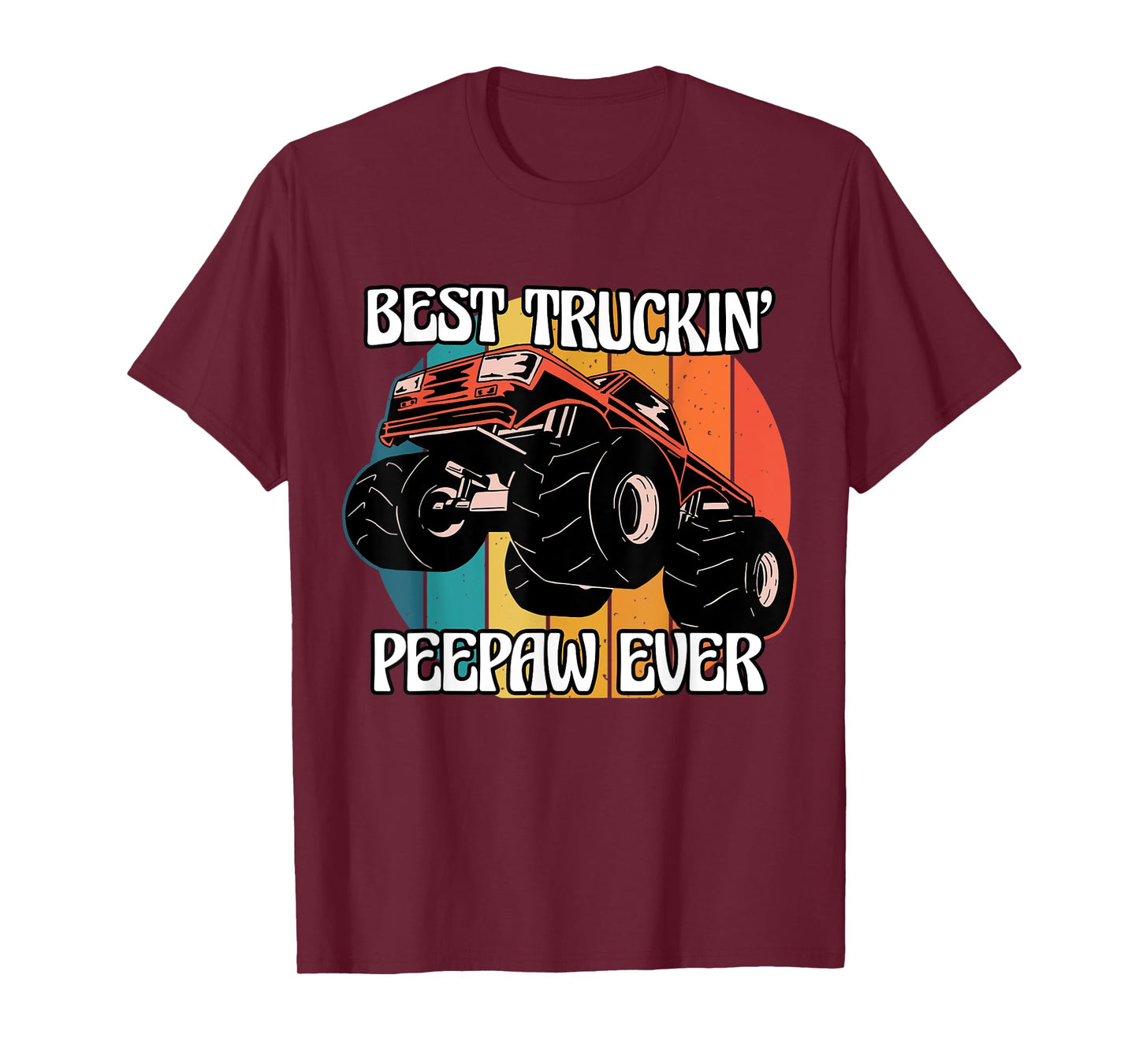 Mens Best Trucking Peepaw Ever Monster Truck Trucker USA T-Shirt