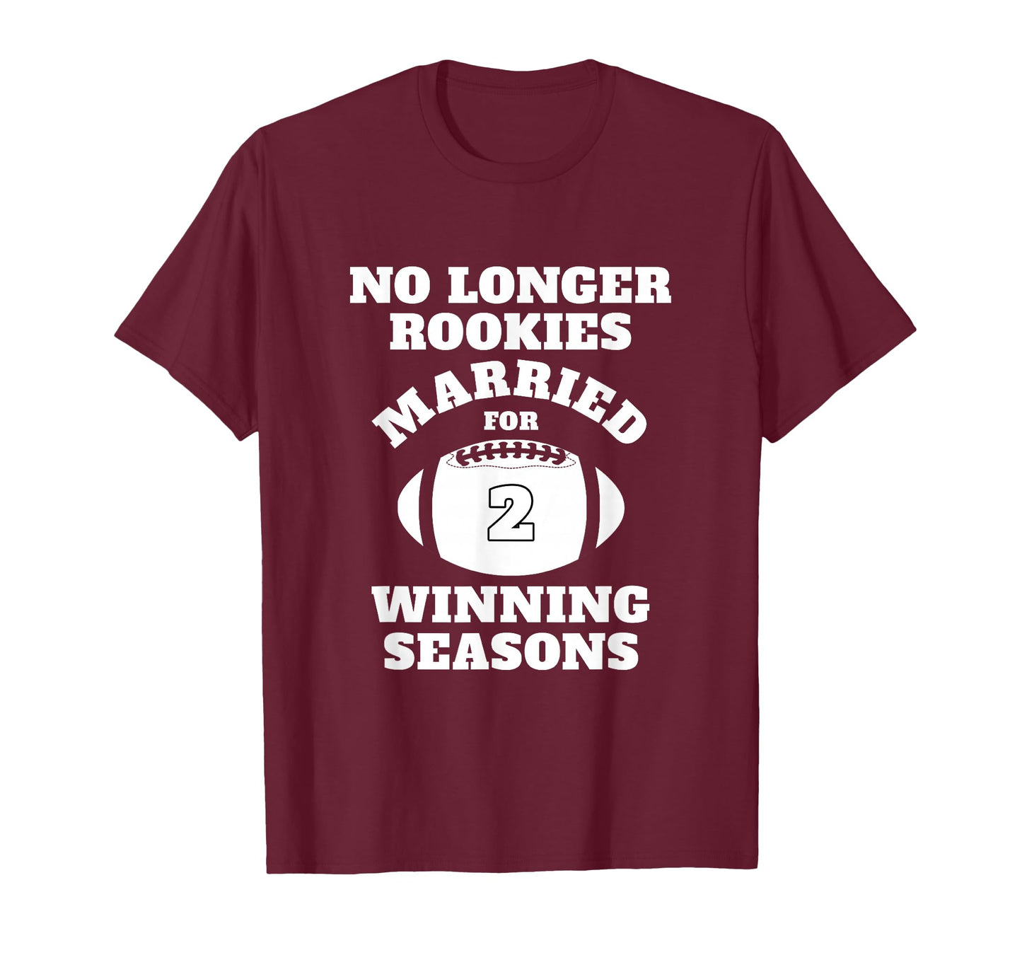 2nd Wedding Anniversary Gift Football Him Husband Her T-Shirt