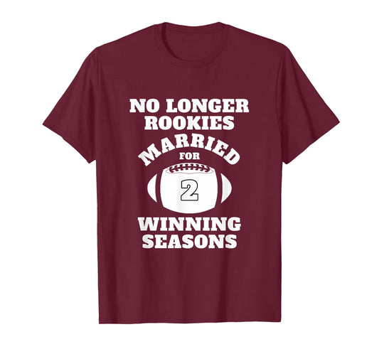 2nd Wedding Anniversary Gift Football Him Husband Her T-Shirt