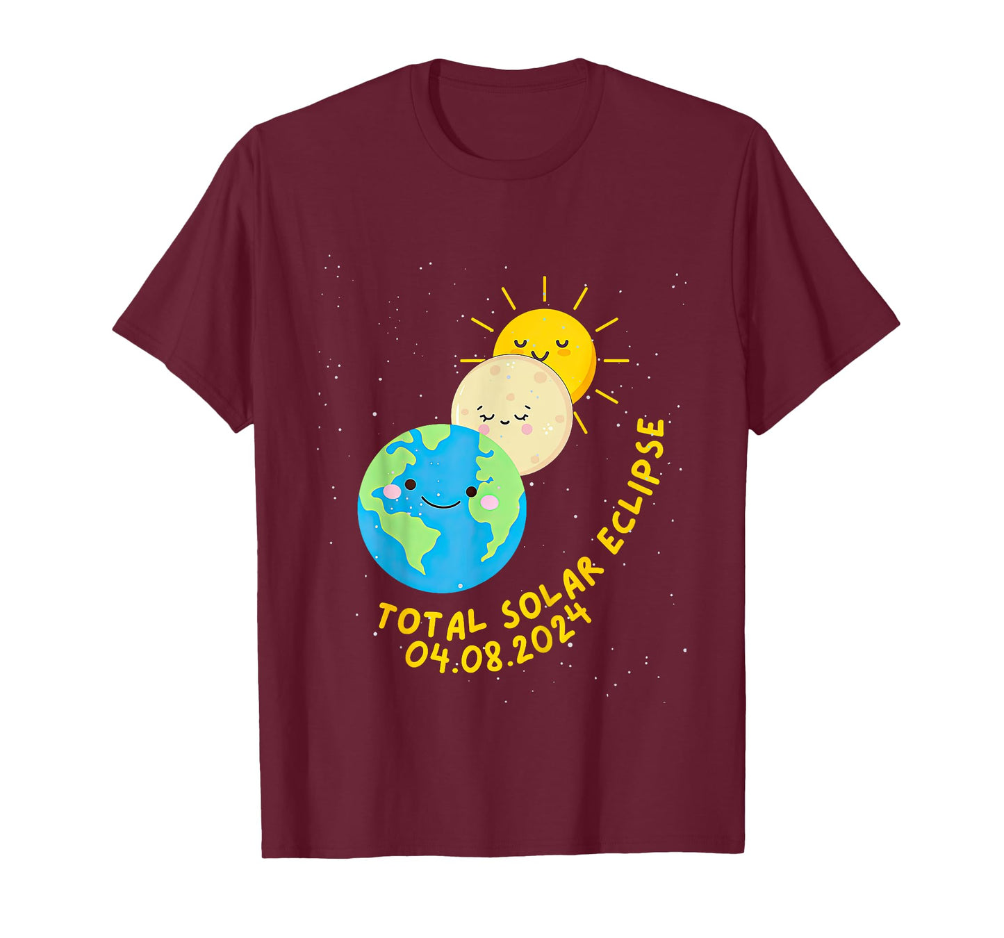 Kids Total Solar Eclipse 2024 Moon Sun Earth Kids Toddler T-Shirt