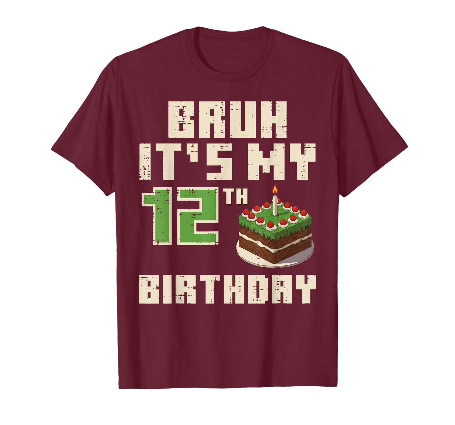 12th Birthday Pixel Gamer 12 Year Old Gamer Bday Boys Kids T-Shirt