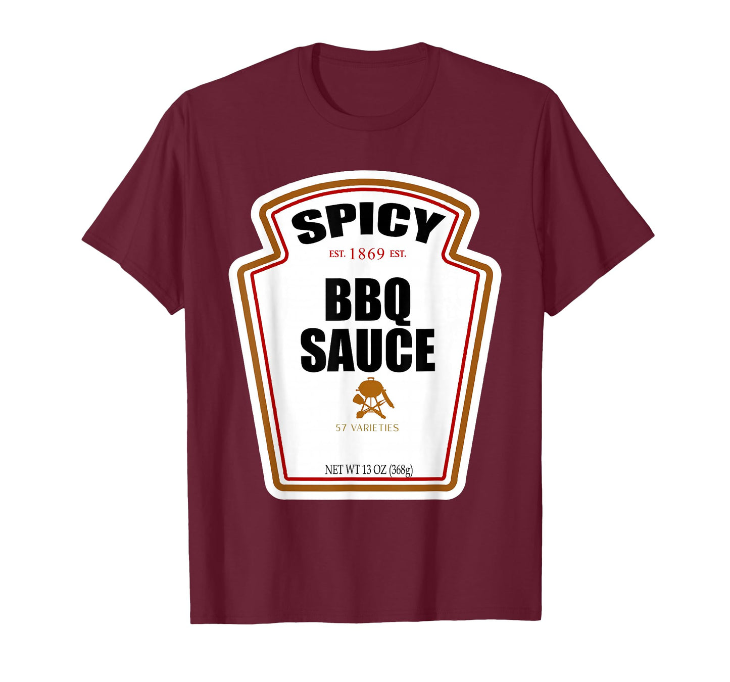Halloween Matching Costume Spicy BBQ Sauce Bottle Label T-Shirt