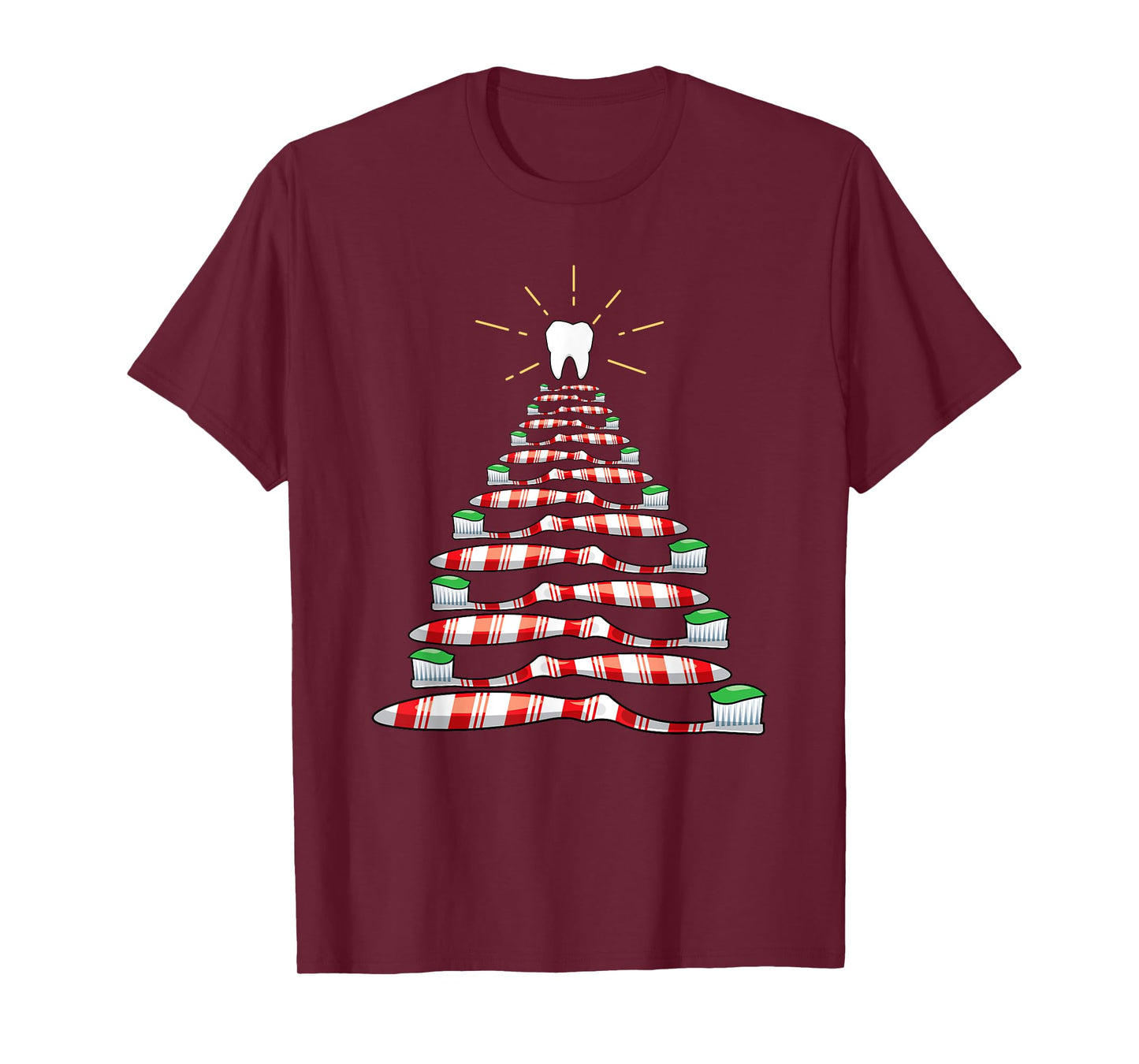 Dental Christmas Tooth Brush Christmas Tree T-Shirt