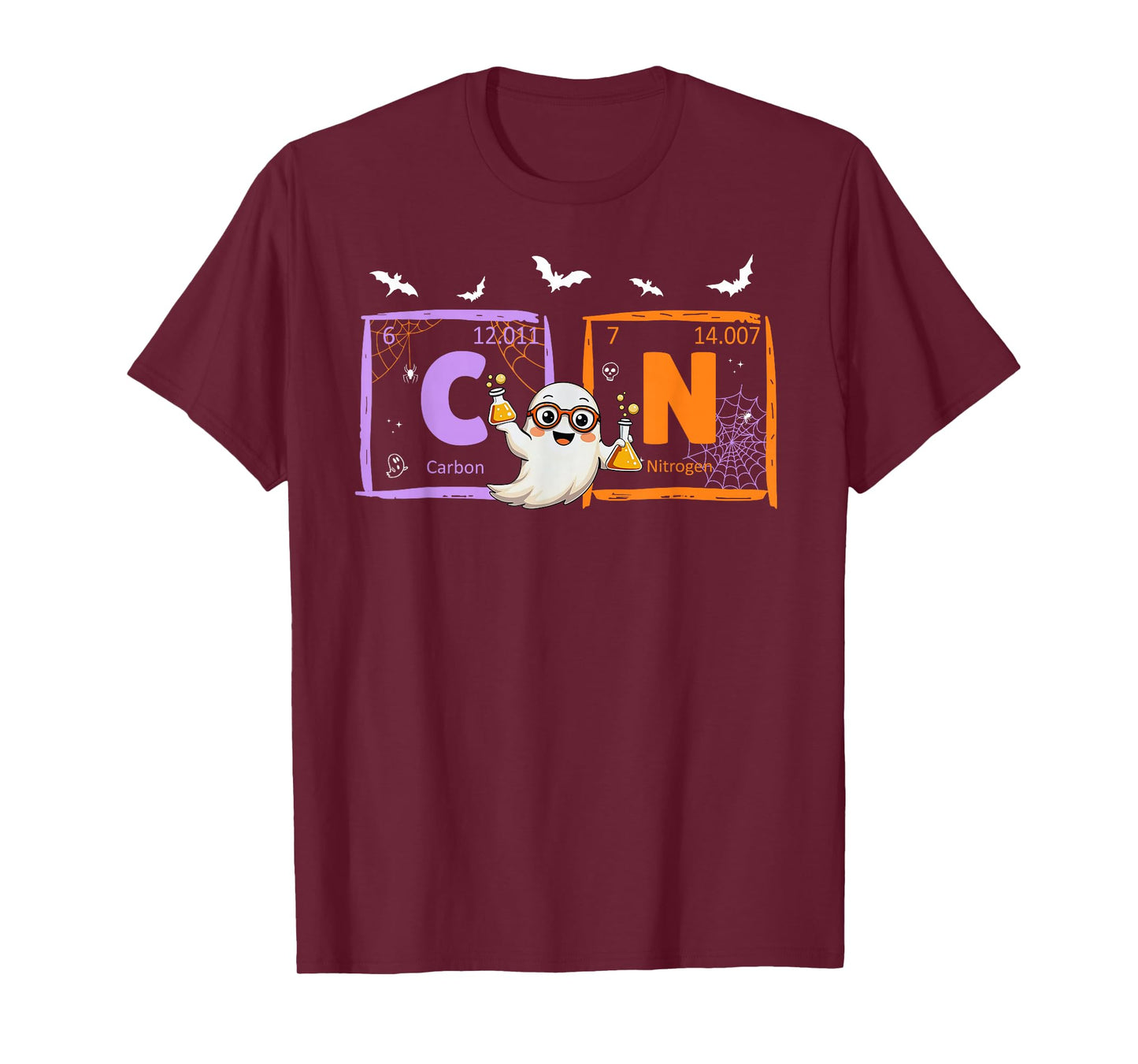 Funny Six Seven 67 Meme Halloween Ghost Chemistry Teacher T-Shirt