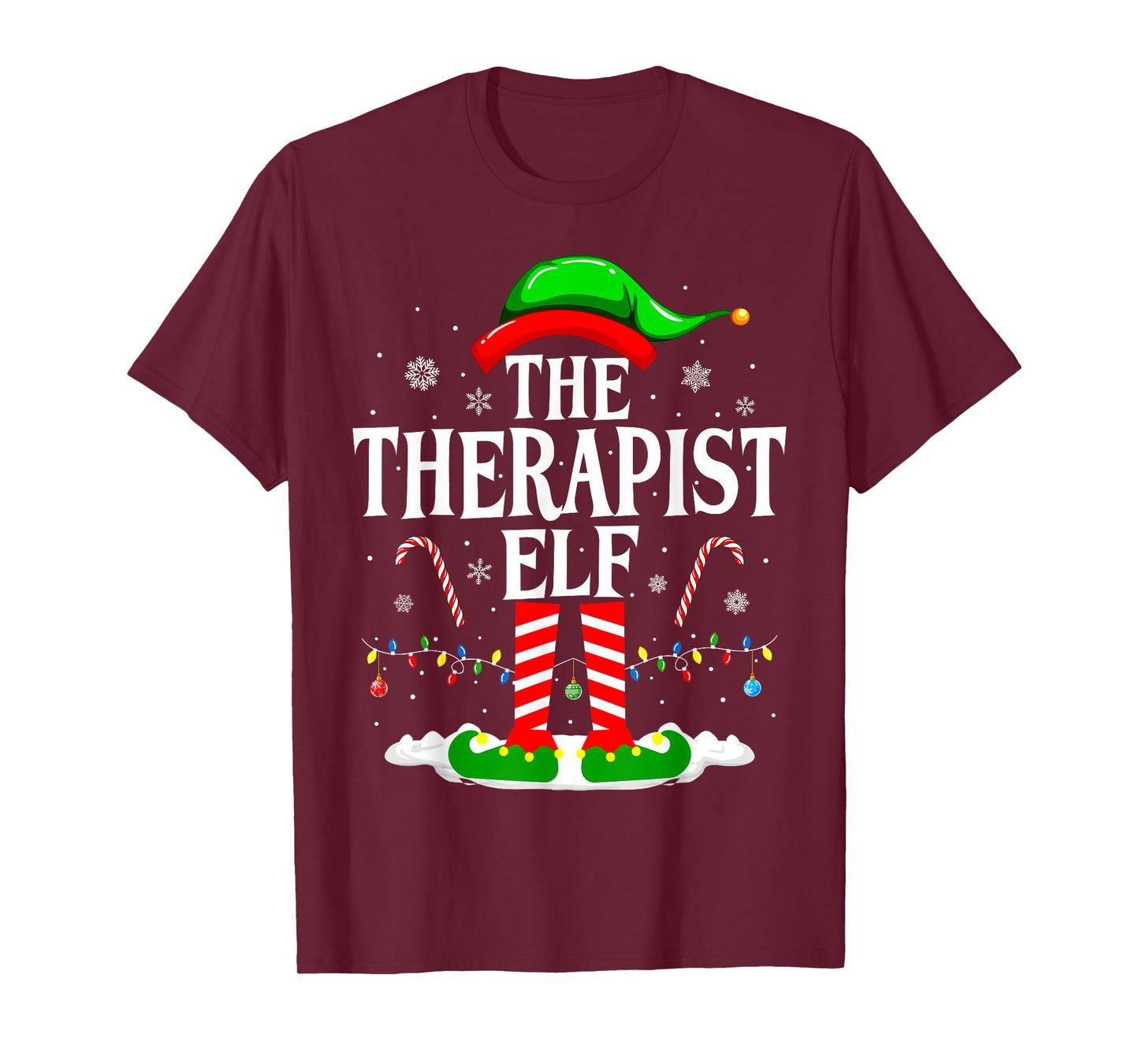 The Therapist Elf Xmas Funny Christmas Therapist T-Shirt