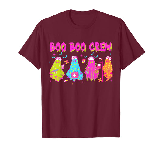Ghost Nurse Halloween Boo Crew Registered Nursing Student T-Shirt