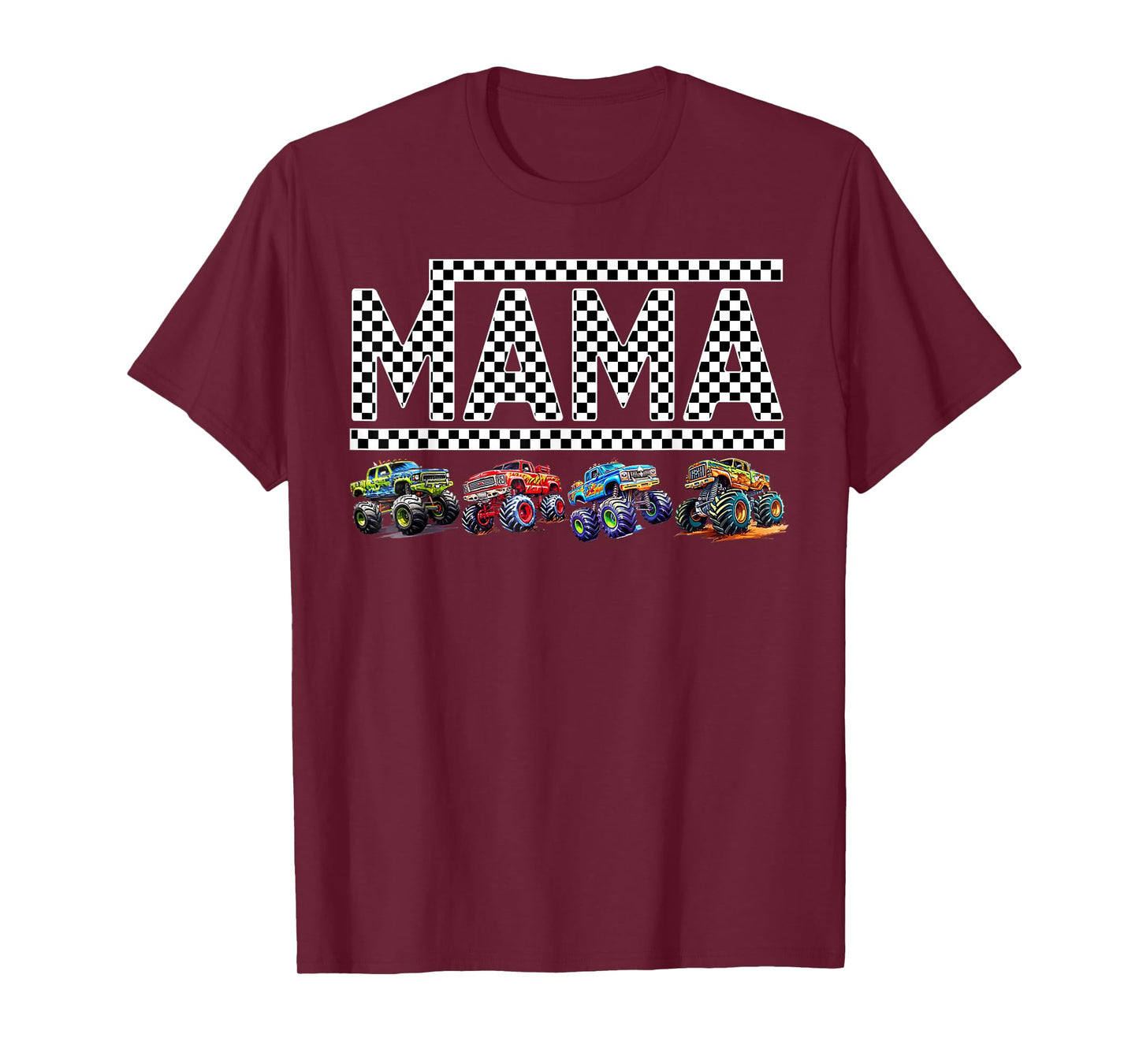 Mama Retro Monster Truck Family Crew Birthday Matching Party T-Shirt