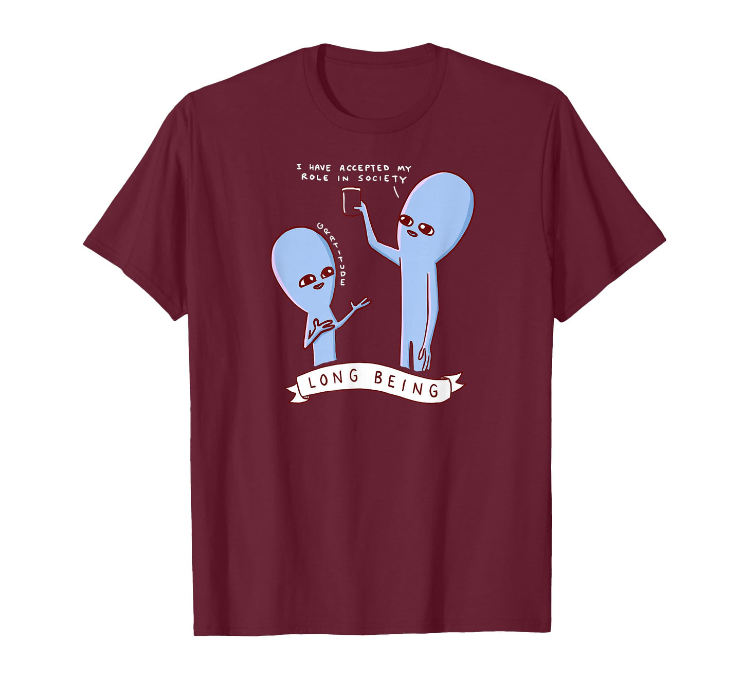 Threadless Nathan W. Pyle Strange Planet Long Being Graphic T-Shirt