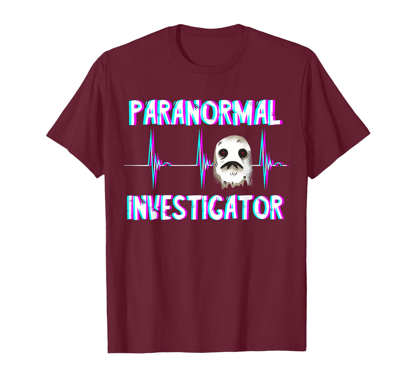Paranormal Investigator Ghost Hunter Heartbeat ECG Pulse T-Shirt
