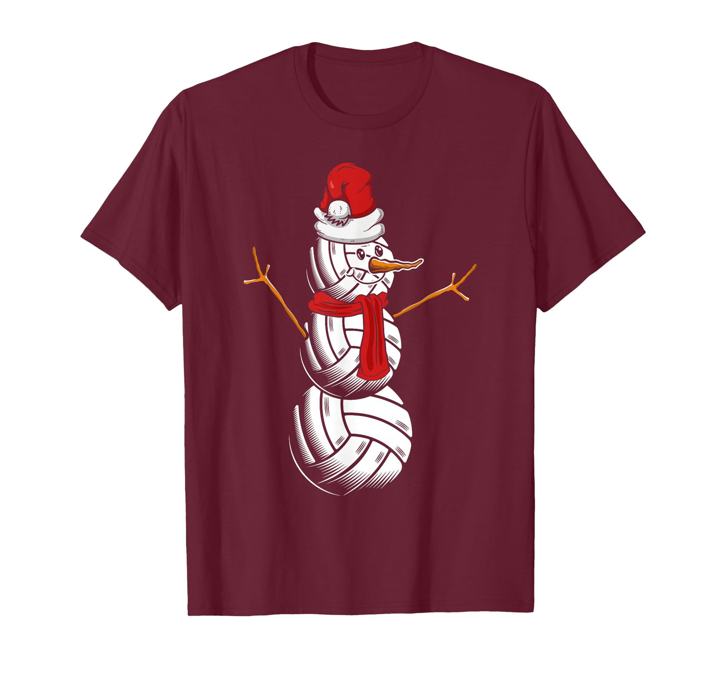 Volleyball Player Snowman Merry Xmas Christmas Day T-Shirt