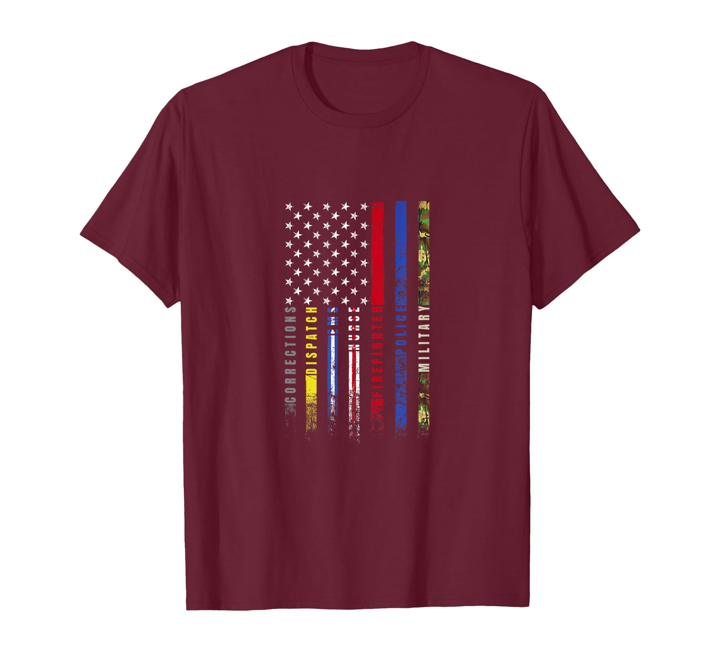 First Responders Hero Flag Nurse EMS Police Fire Military T-Shirt