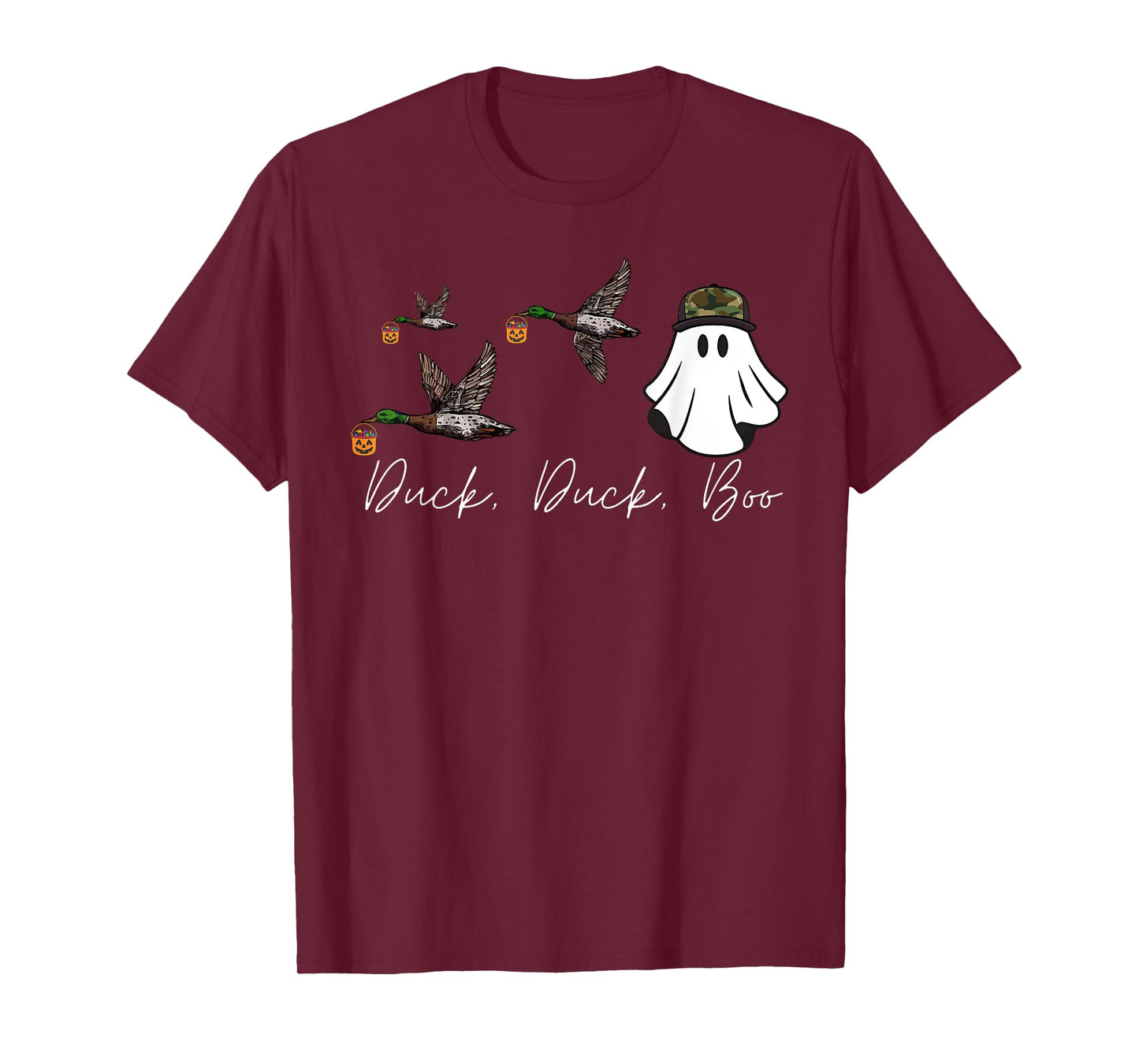 Duck Duck Boo Camo Ghost Boy Halloween Mallard Duck Hunting T-Shirt