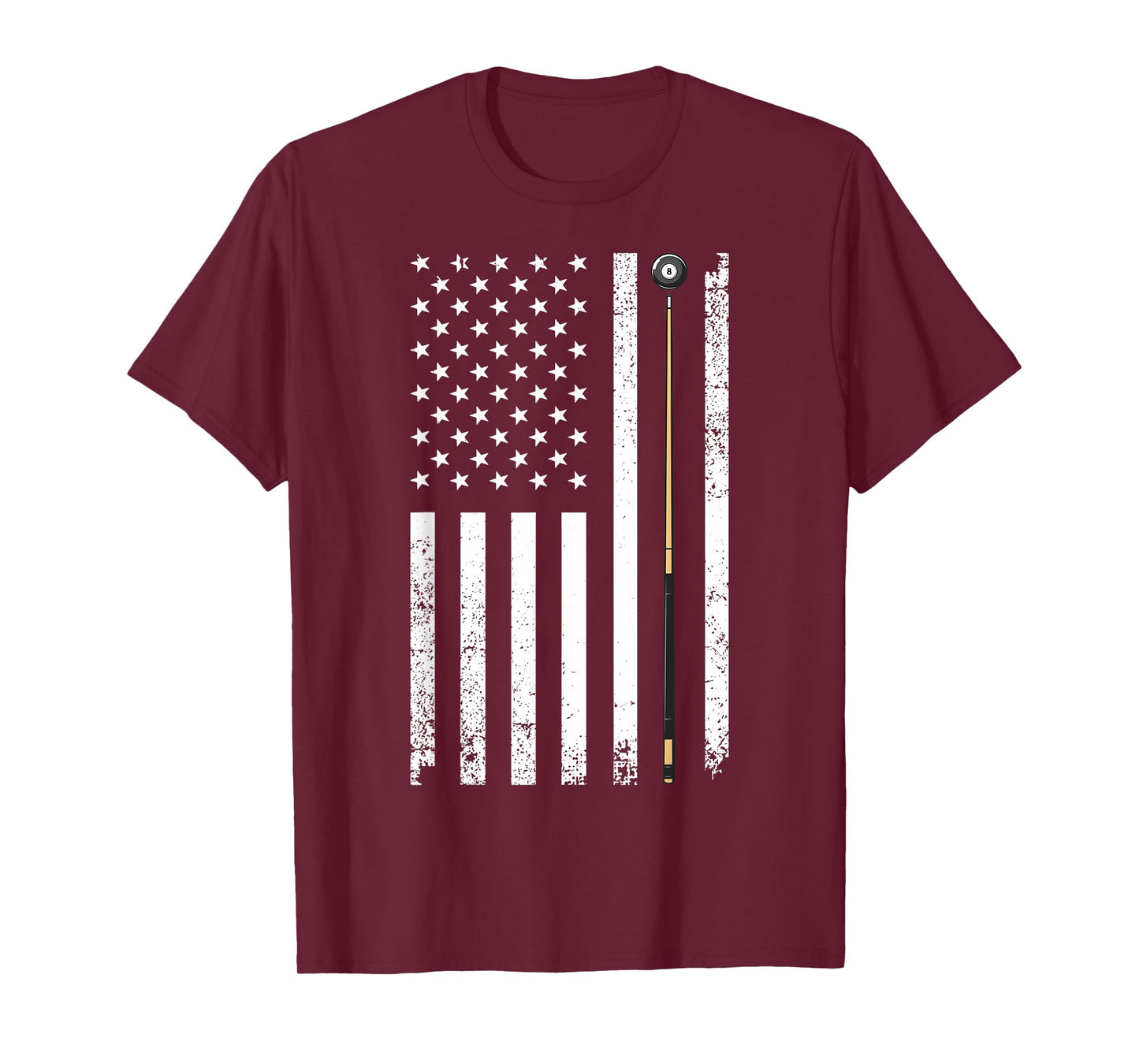 Funny US Flag Billiards Design For Men Women Billiard Player T-Shirt