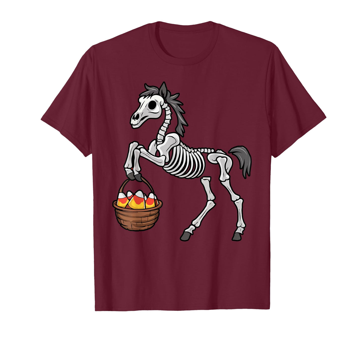 Funny Horse Lover Halloween Skeleton Spooky Candy Corn T-Shirt
