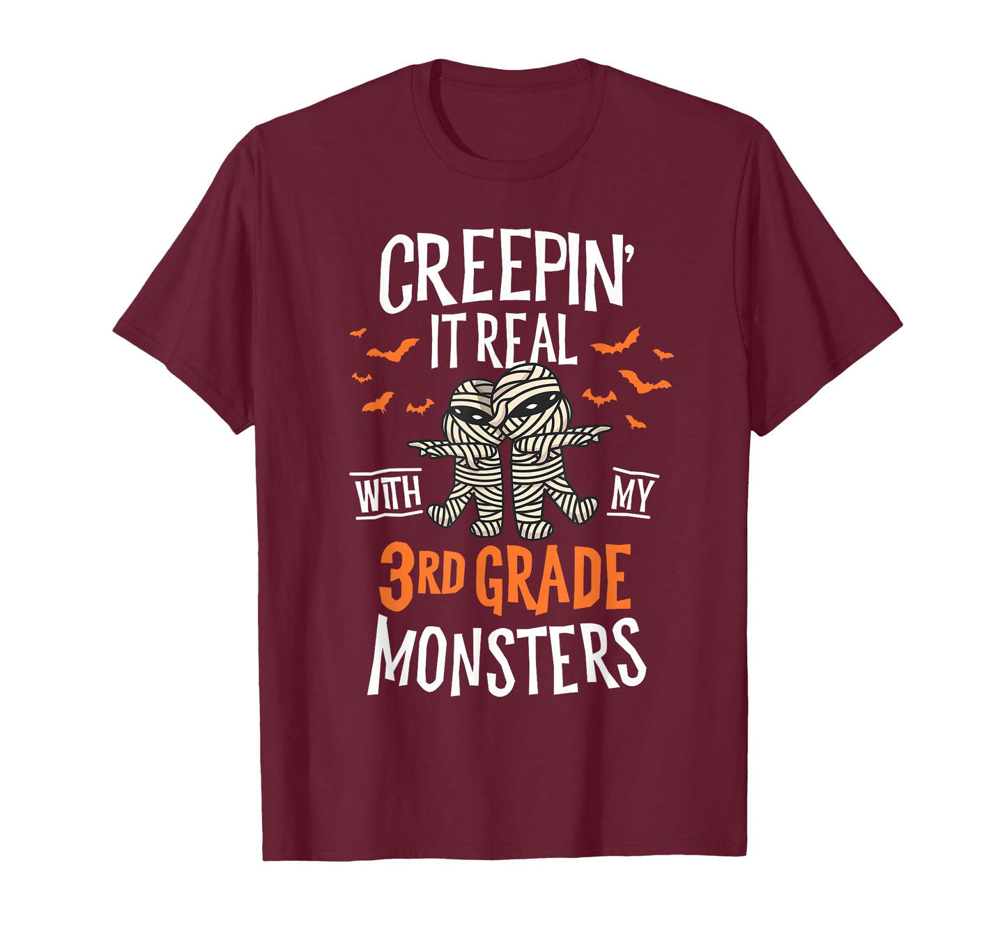 Creepin It Real With My 3rd Grade Monsters Halloween Teacher T-Shirt