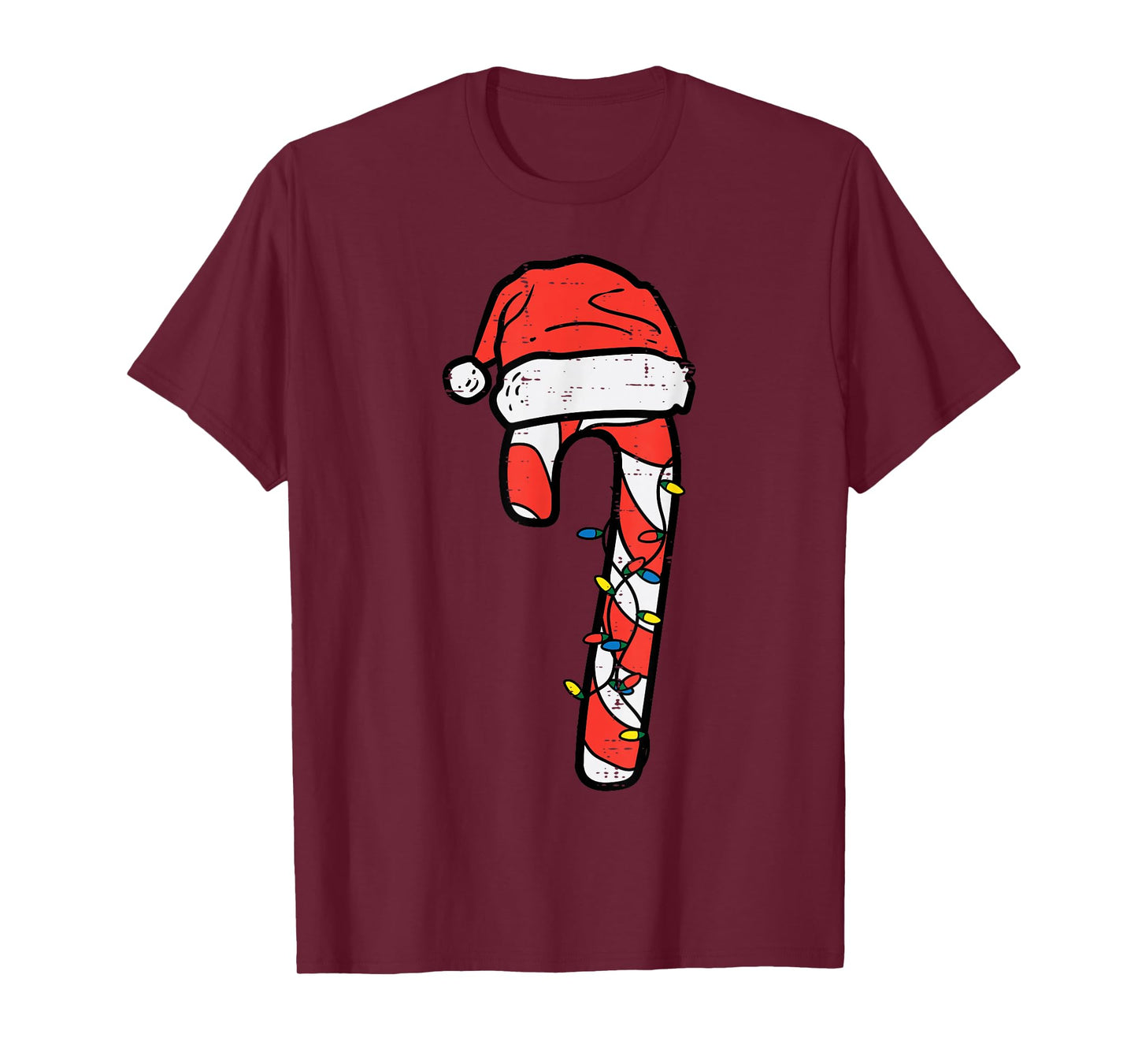 Christmas Candy Cane Santa Xmas Kids Toddler Youth Women Men T-Shirt